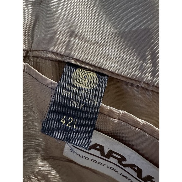 Farah Men's Suit Coat Blazer Jacket Size 42L Wool‎ Brown - Picture 9 of 9